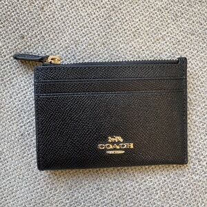 Coach Black Leather Card Holder